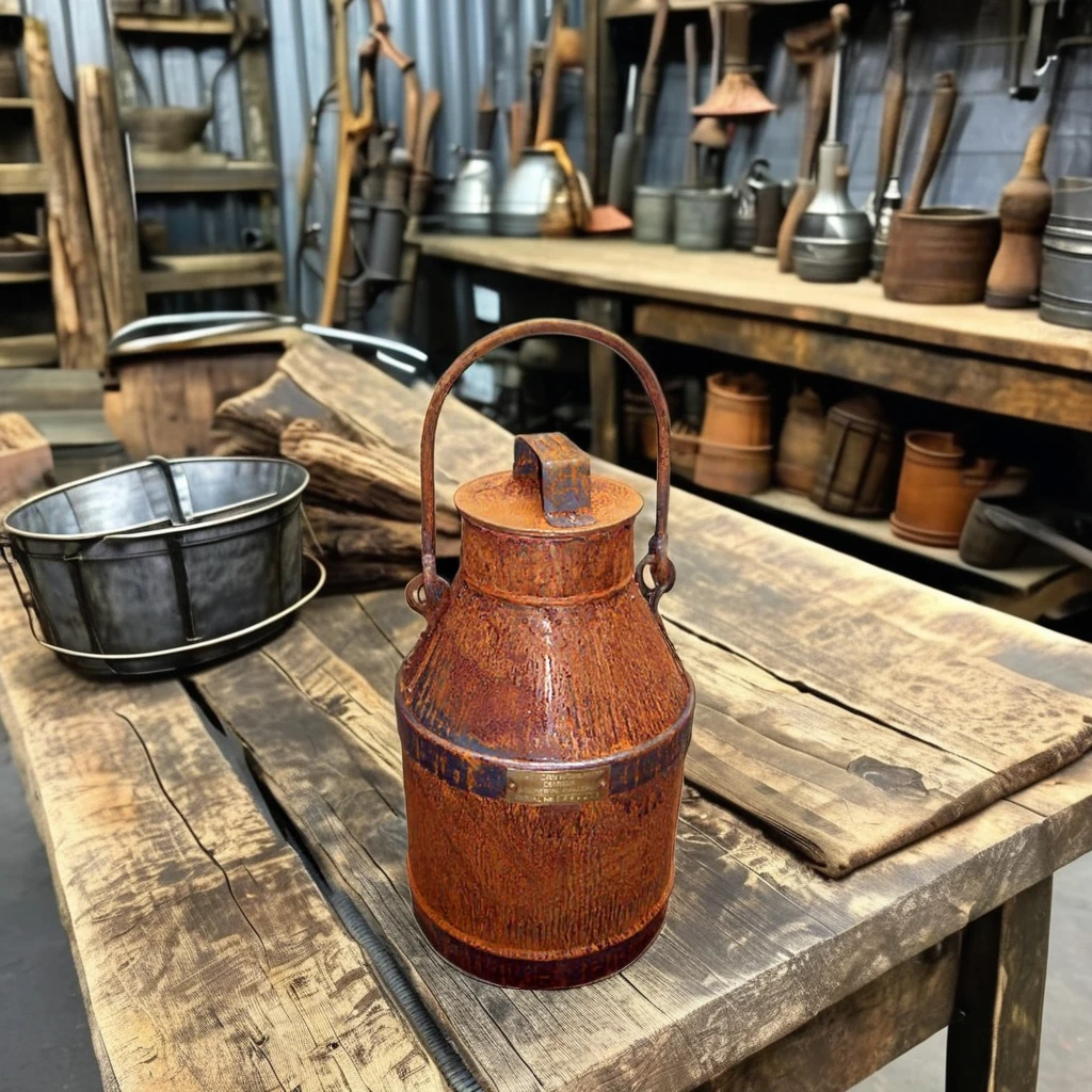 Custom Antique Metal Milk Cans with Love Pyramid Logo Modern Engraved Style Iron Aluminum Brass Cast Iron Model Craft Gift