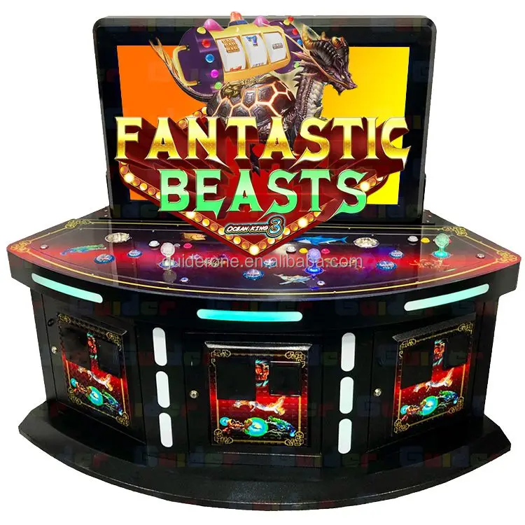 Newest Arrival High Holding 3 Seats Shoot Buttons Fish Game Machine Ocean King 3 Fantastic Beasts