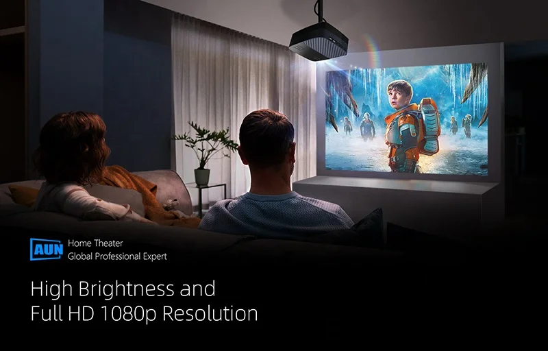 AUN Z5S Projector, 1080p LED Proyector for 1080P Home Cinema, 3D Video Beamer Android 9