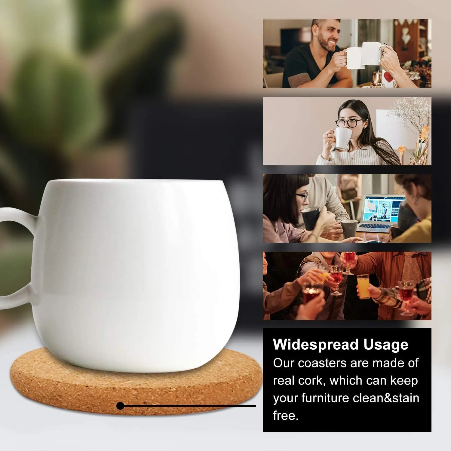 custom sublimation square mdf natural cork 10mm round mat backed placemats adhesive coasters blank bulk with logo holder