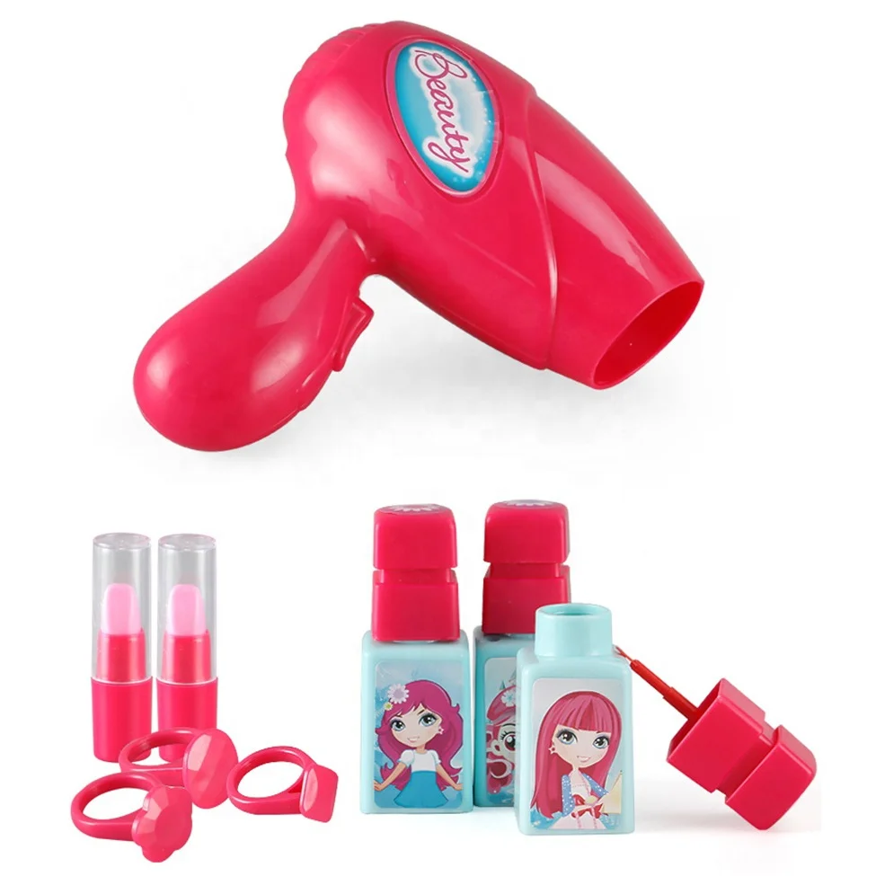 New Style Princess Girls Pretend Play Makeup Kit Fashion Bag with Party Dress Up Color Case Packed Kids Toy