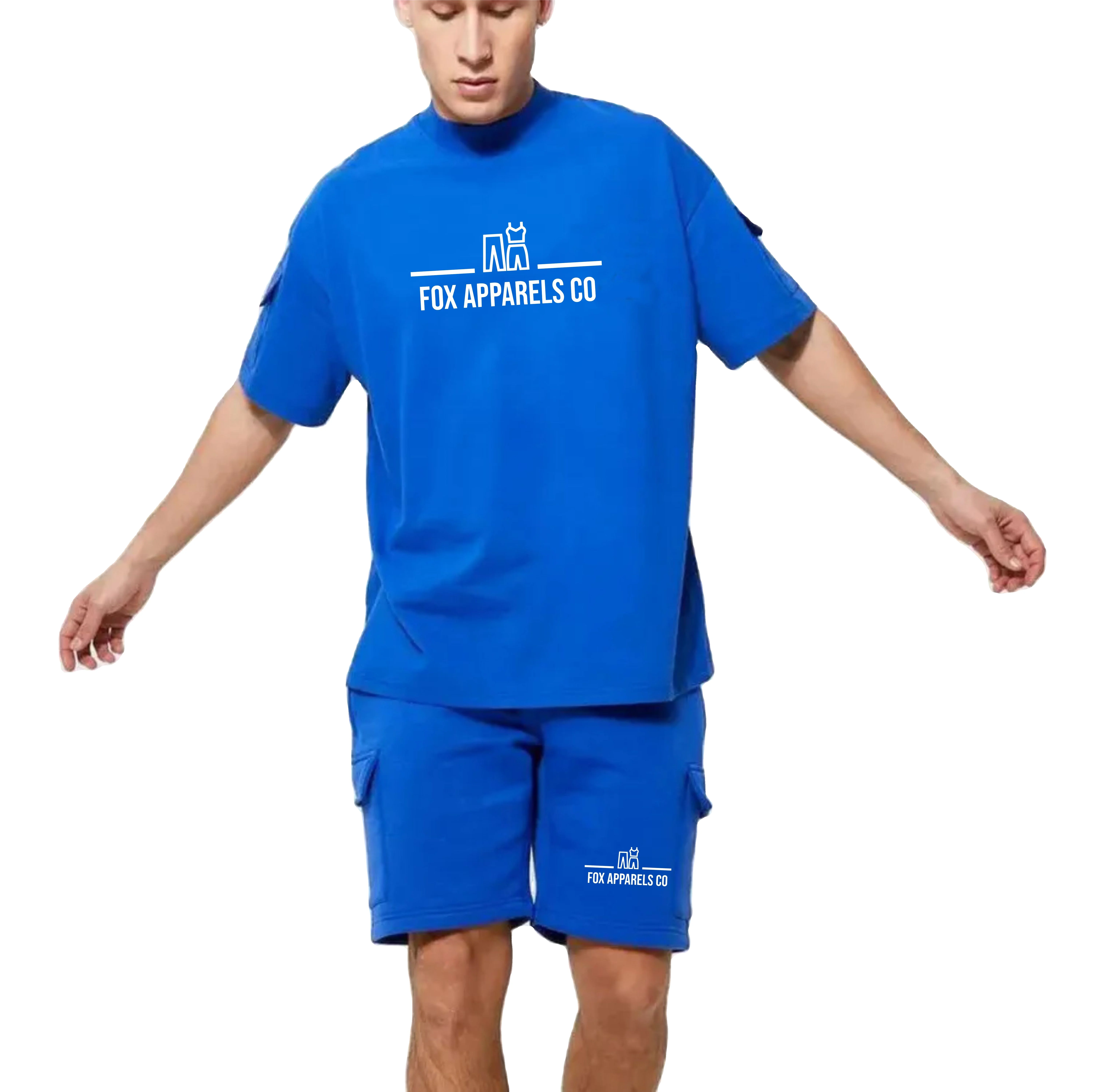 OEM T shirt WITH SHORTS Oversized Drop Shoulder Design T-shirt Custom High Quality Printing Mens T Shirts