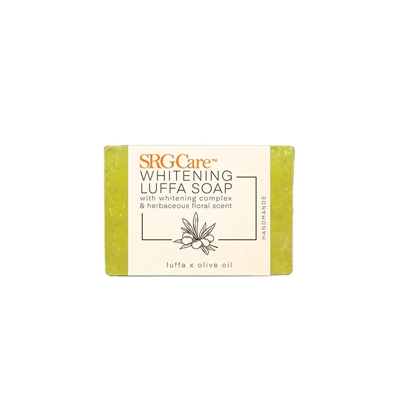 Top Sale Pure Extra Virgin Olive Oil Handmade Herbal Ingredient SRGCare Whitening Luffa Soap Solid Form From Malaysia