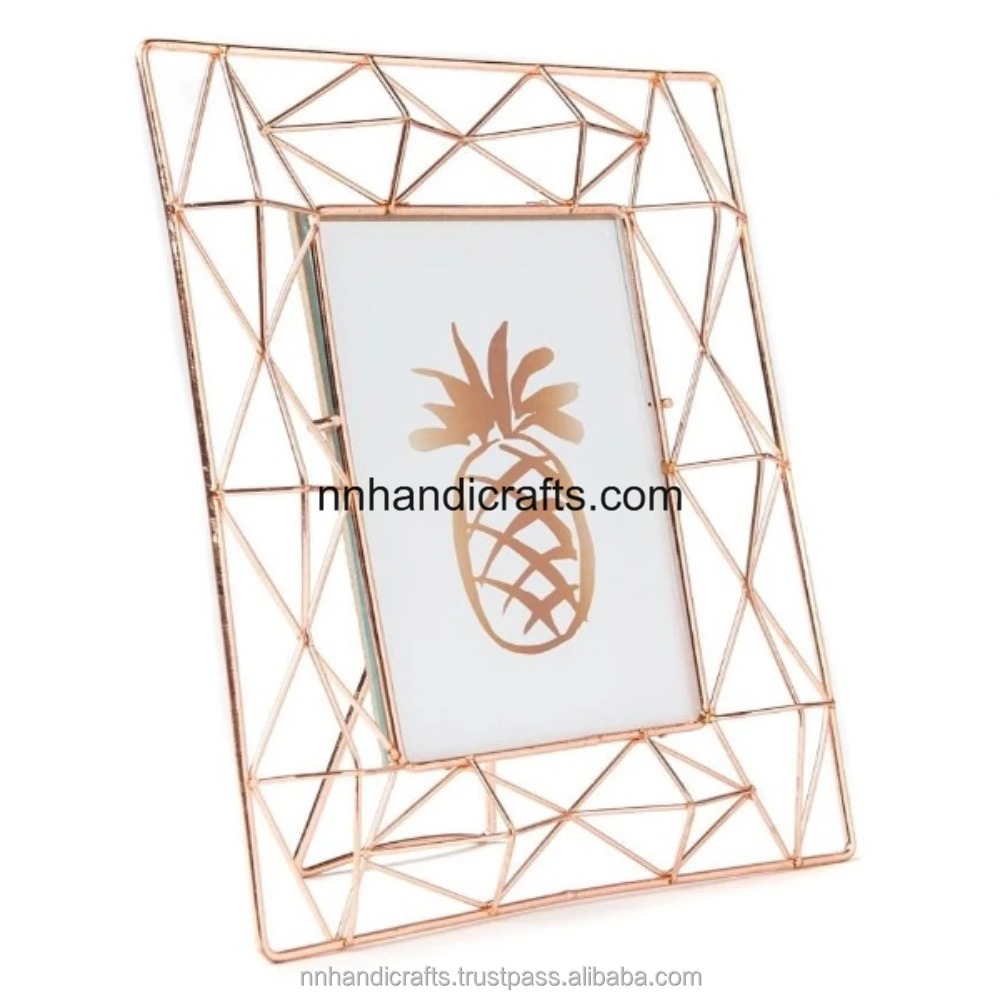 Rustic Metal Steel Nickel Plated Rectangular Chain Design Picture Frames Table Frames Table top Photo Frame For Home Office Girl