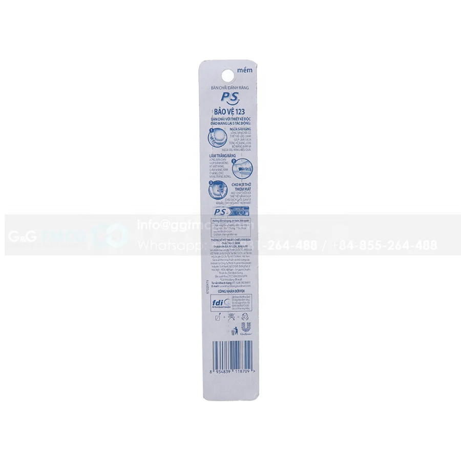 P/SS Protection 123 Toothbrush Bristles With Unique Design Provide 3 Effects: Prevent Tooth Decay, Whiten Teeth, Fresh Breath