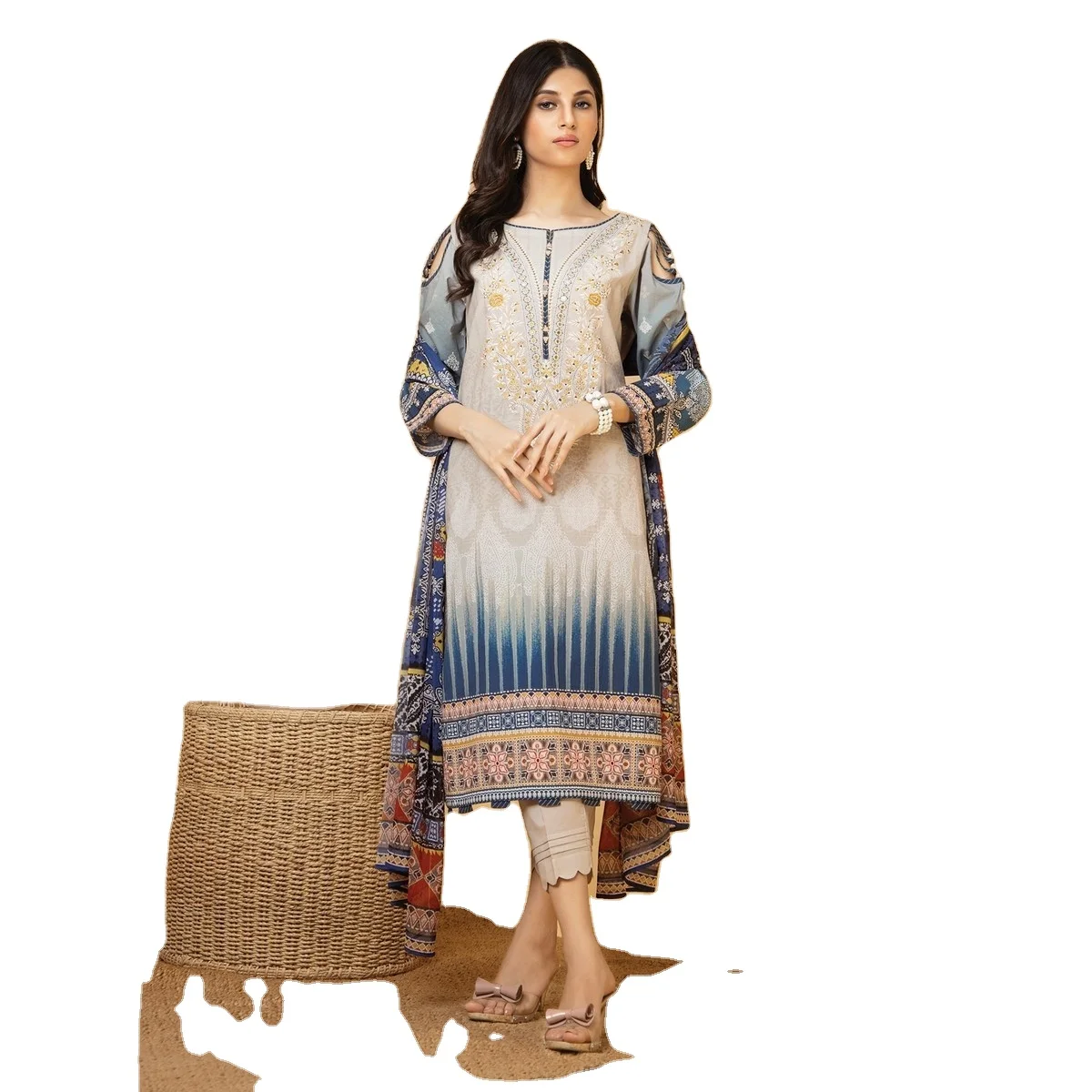 Wholesale Premium Quality 2022 Latest Design pakistani ladies casual shalwar kameez customized color size best stitching Quality