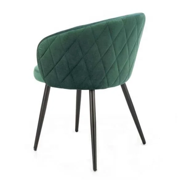 black metal dining chair fabric velvet padded kitchen chairs with arms high density foam wedding chair