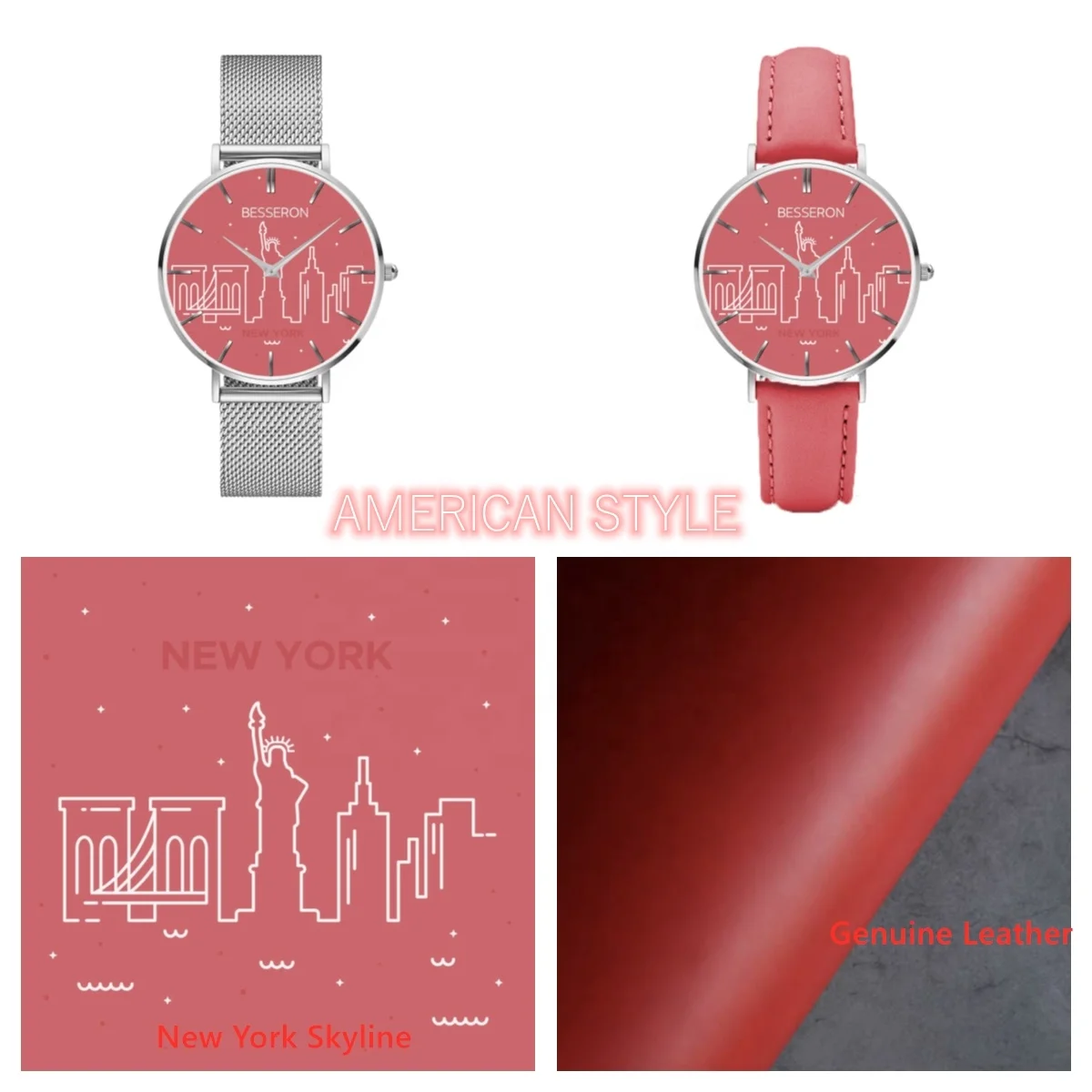 COEM Private Label Three-Hand Stainless Steel Watch Easy Reader Fluorescent Green Quartz Watch Custom Logo USA People Watch