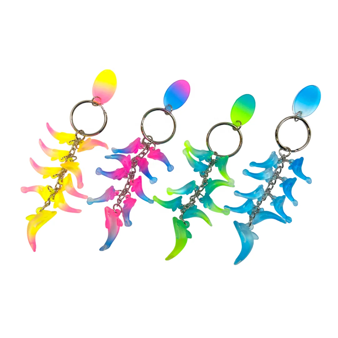 Dolphin Keychain 8 piece Colorful Keychain Sea Park Souvenir Wholesale Item