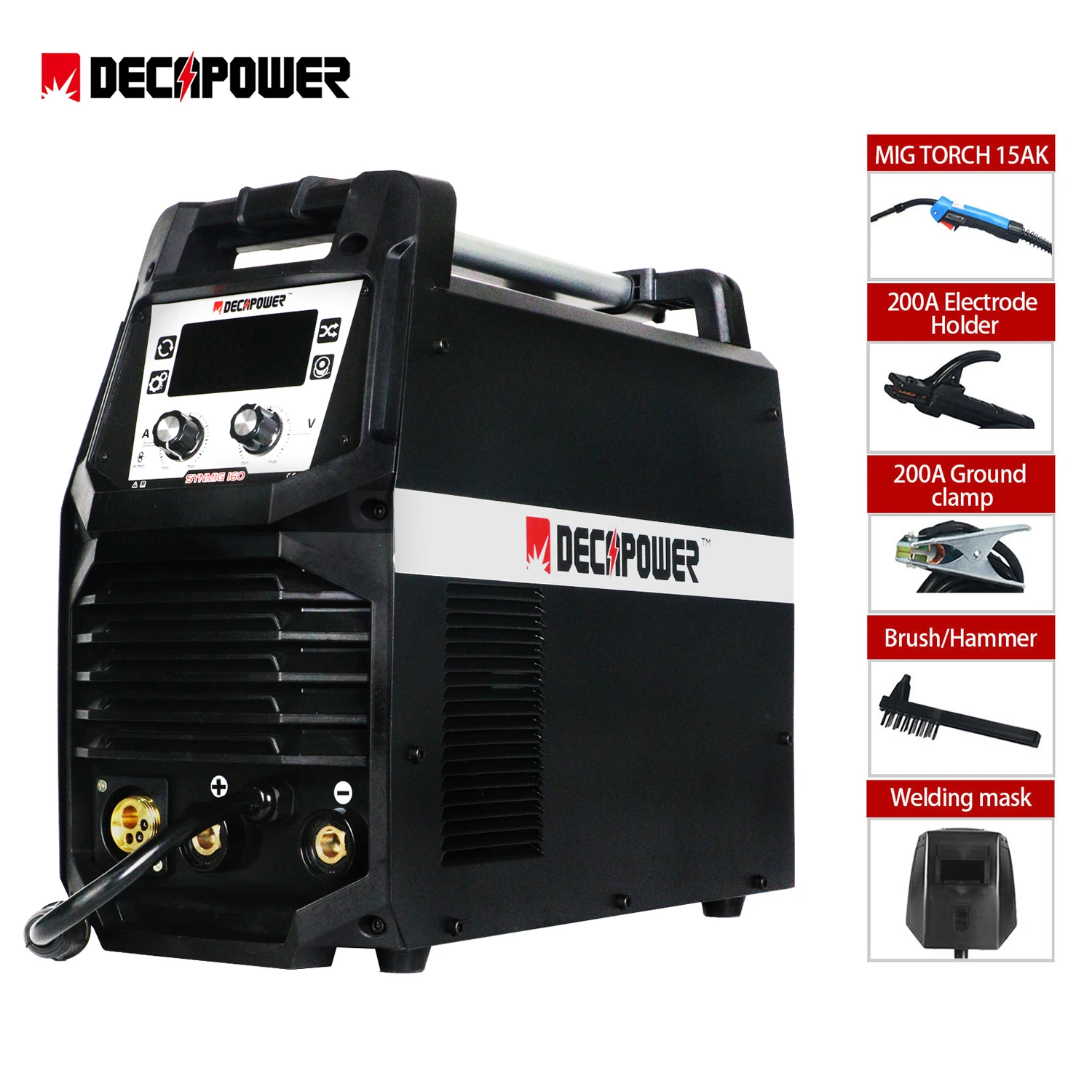 Decapower Half Bridge Automatic 200A MIG MMA TIG Aluminium Welding Machine with MCU