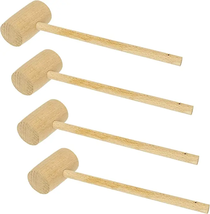 Customize Crab Lobster Mallets Solid Natural Hardwood Hammer Mini Wood Hammer Mallet Seafood Shellfish Crab Mallet