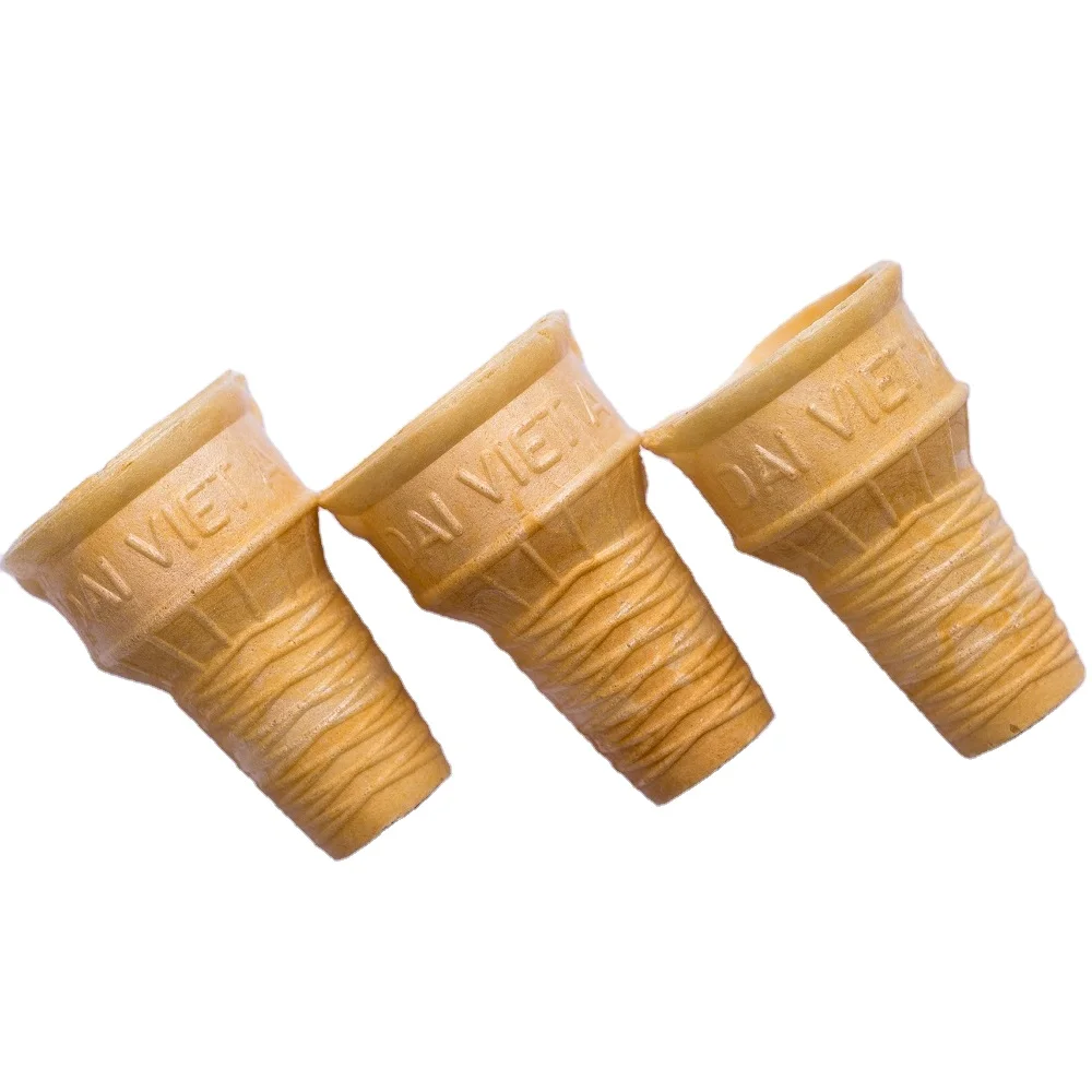 
Flare Top Cone DVA0001 Yummy Ice Cream Brand High Quality Good Packaging Customized Waffle Cone Biscuit 