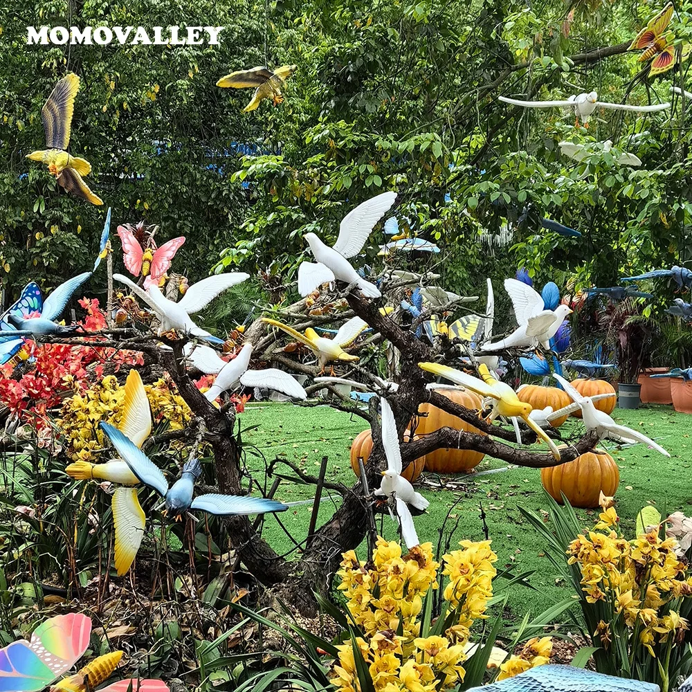 Waterproof dc12v white yellow light blue abs shell flying led pigeon lighting christmas bird ornaments decorations for outdoor