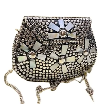 Luxury Clutch Made By Resin Metal Beads Metallic Clutch Custom Logo Hot Selling resin clutch Trendy Product By STAR CRAFTS INDIA