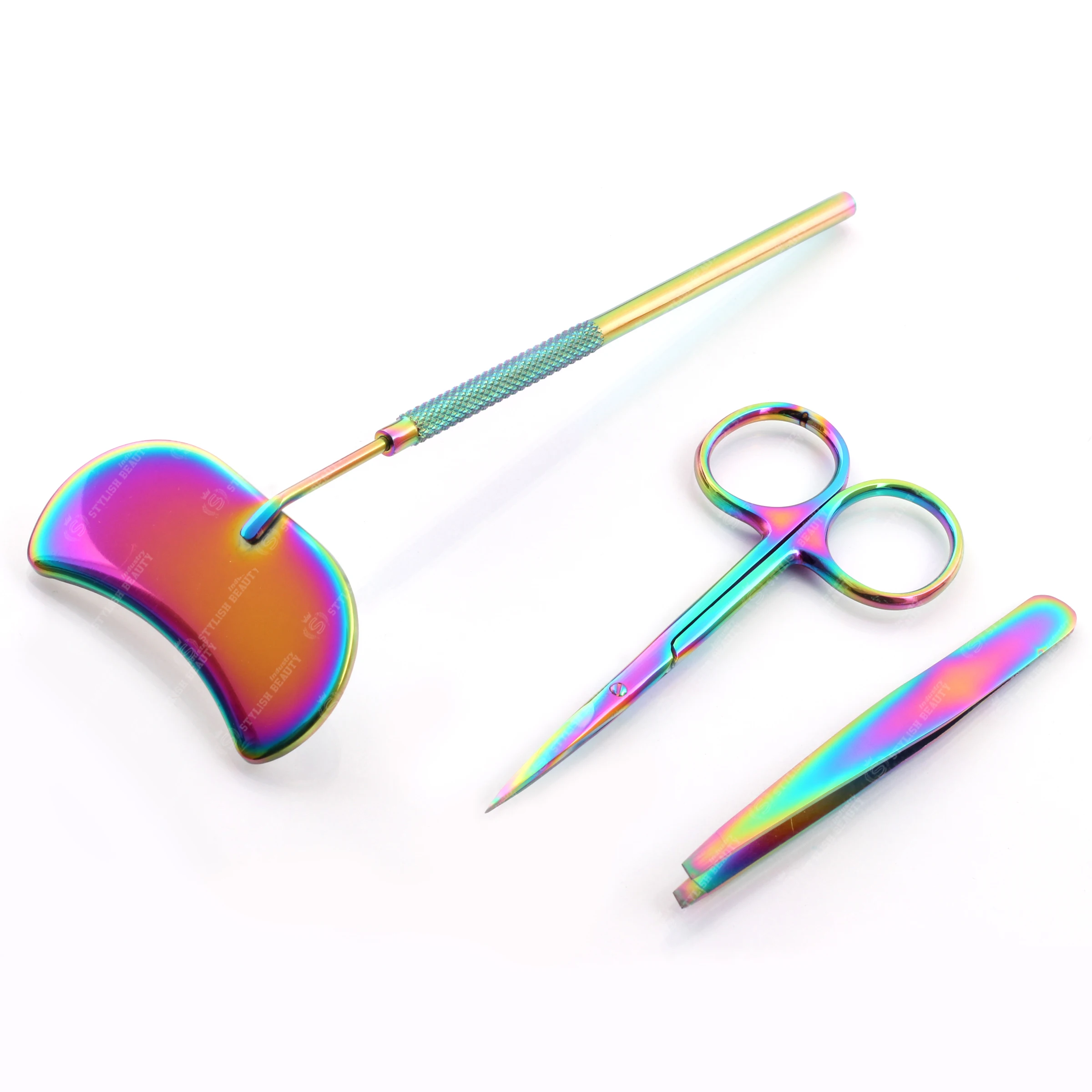 1 scissors 1 tweezers 1 mirror Sharp cutting edges offer hassle free trimming or cutting experience without pulling the hair