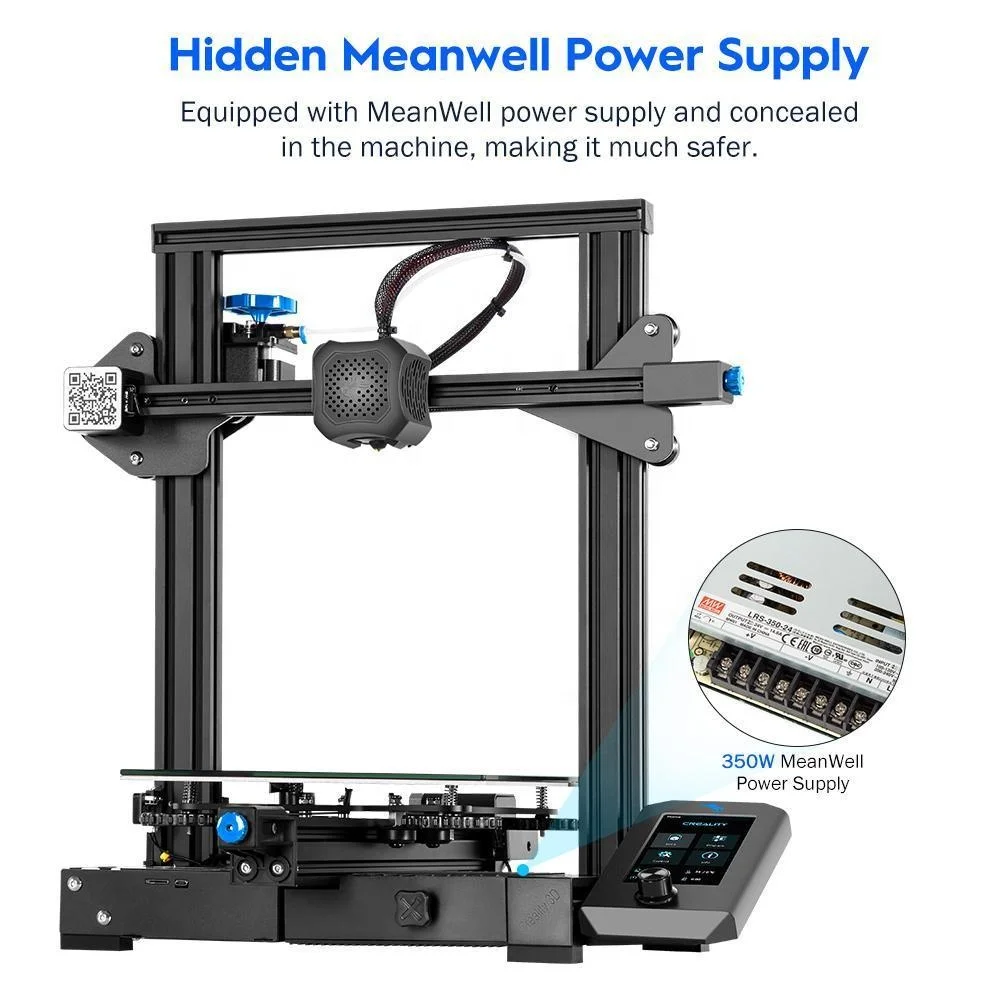 Creality 1.75mm PLA Filament House Use DIY Desktop 3D Printer with Exquisite Bullet Design Hotend Kit Ender-3 V2