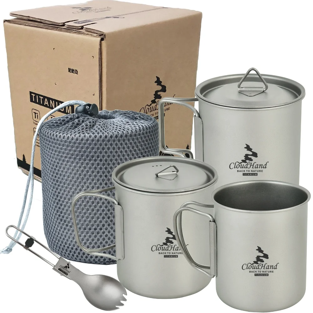 Food grade Titanium Mug 300/450/500/750ml Portable Outdoor Camping Titanium Cup