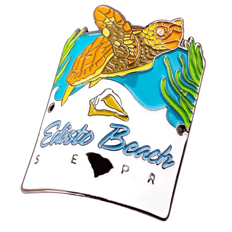 3D Custom Logo Vintage Custom Outdoor Metal Signage Walking Hiking Stick Medallions with Custom Logo