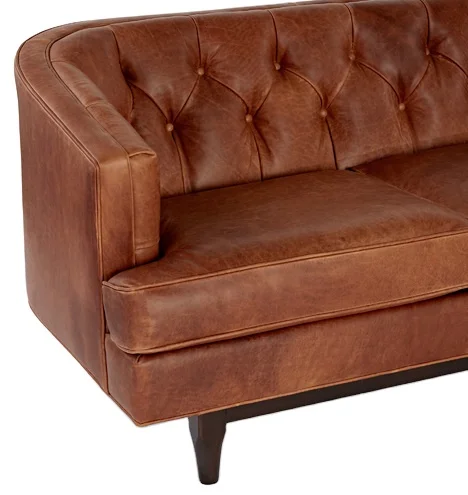 Simple Chesterfield design living room sofas Genuine Leather sofa cover With Solid Wood living room furniture for home decor Use