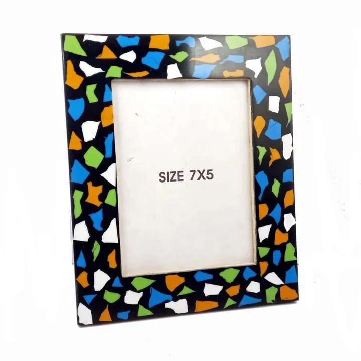 Horn look Epoxy Resin Inlay Photo Frame Vintage Floating Photo Frame Wall Decor Antique Resin inlay picture frame gift Items