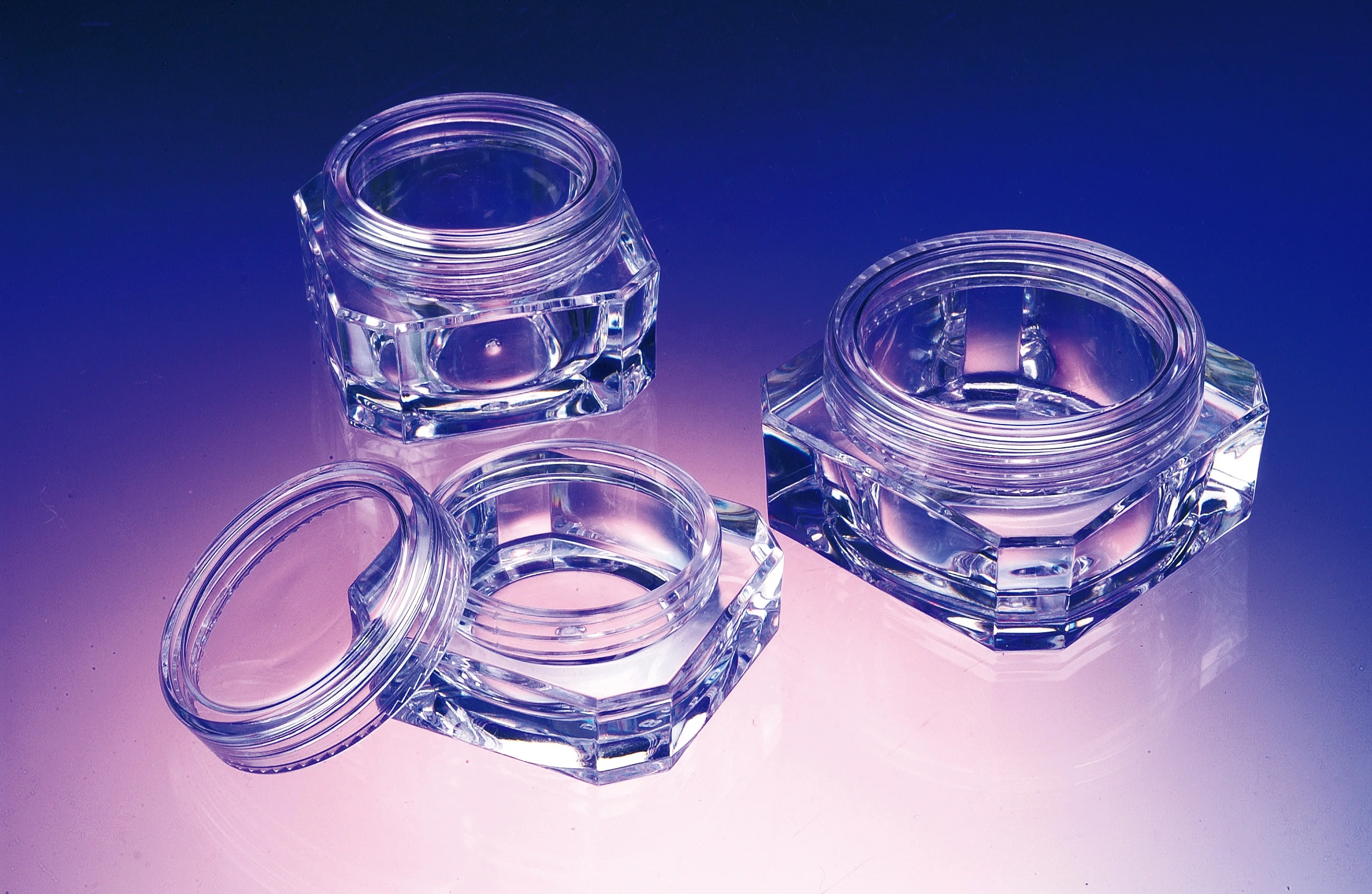 10ml PS Transparent Octagon Plastic Cosmetics Makeup Glitter Powder Jar Pot With Round Screw Cap Lid (BMB10)