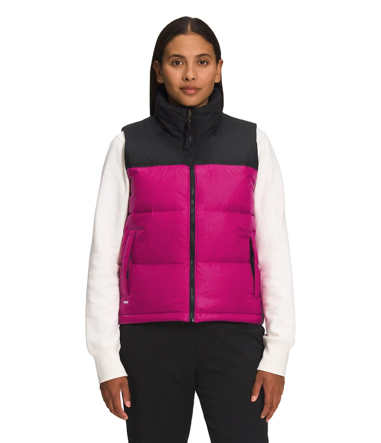 2022 Puffer Vest Woman Zipper Coat Winter Sleeveless Windbreaker Contrast Vest Plus Size Puffer Jackets For Women