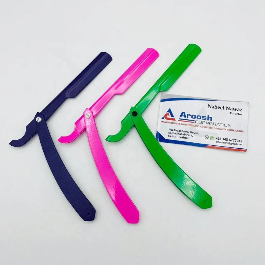 Customized Color And Logo High Quality Wholesale Stainless Steel Barber Straight Razor Professional Barber Turkish Razor