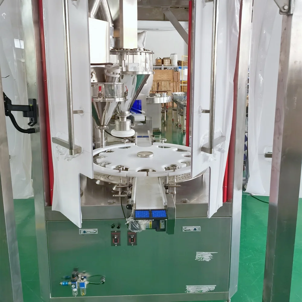 Servo Motor Drive Vertical Pharmaceutical Rotary Powder Spice Bottle Filling Machine