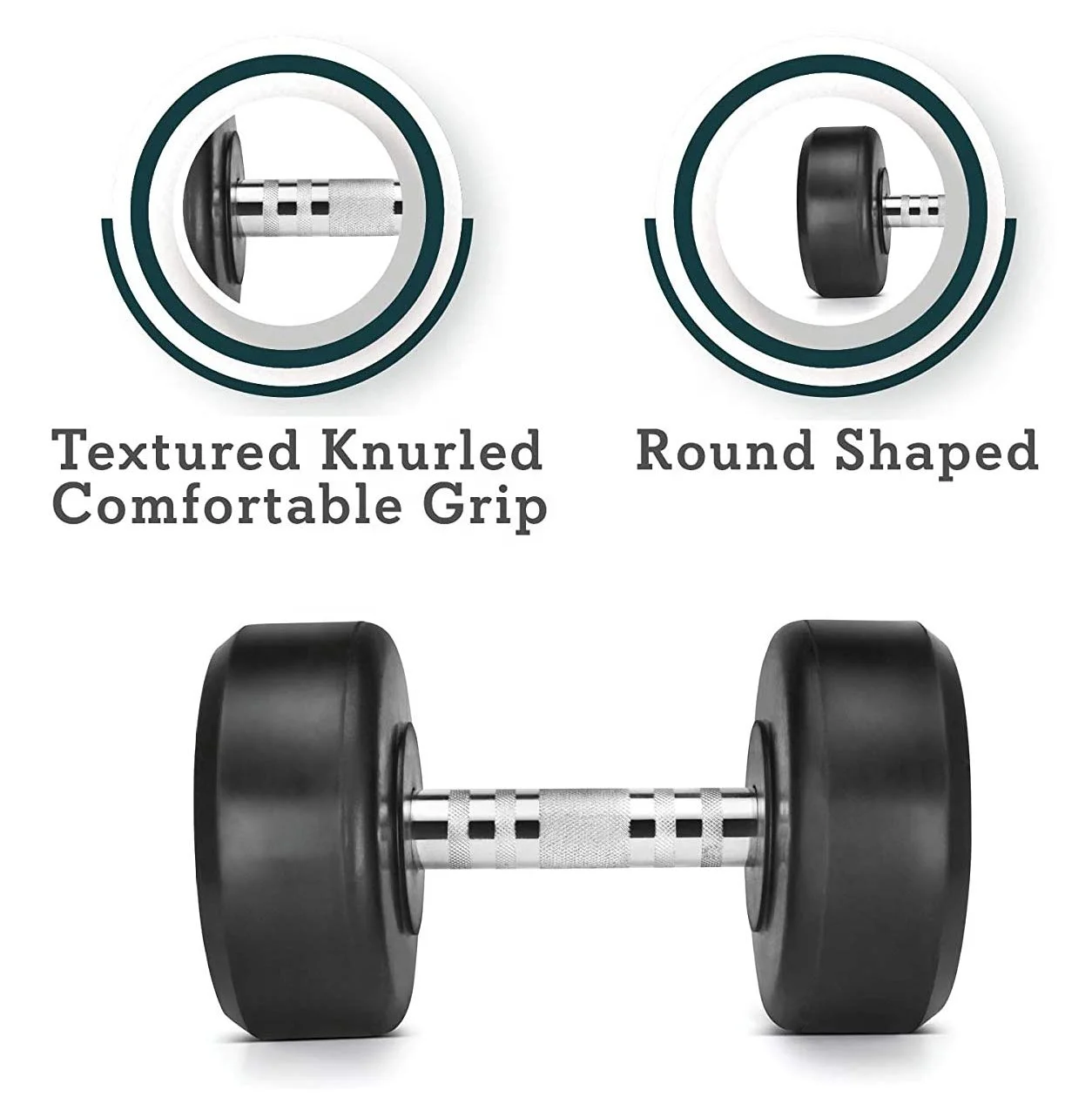 Customised Cheap Top Quality Cast Iron Rubber Coated Hex Fitness Gym Fixed Round edge Dumbbells Weight Lifting Bouncer Dumbbell
