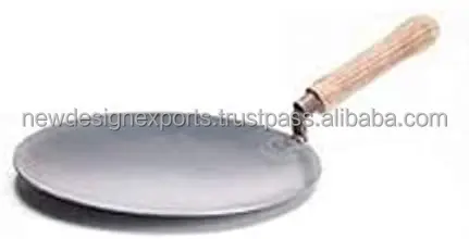 12 inches Excellent Quality  Iron Tawa with Wooden Handle For Cooking Chapati Bread Roti Cooking Pan Utensil Indian Tava