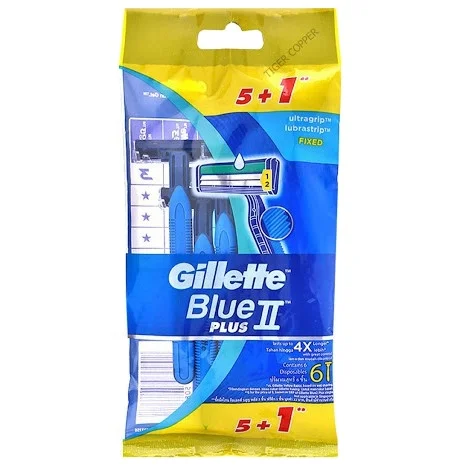 Gillette Blue Flus II 5 + 1 низкая цена высокое качество купить получить 6 превосходных функций бритье оптовая продажа бестселлер сделано во Вьетнаме