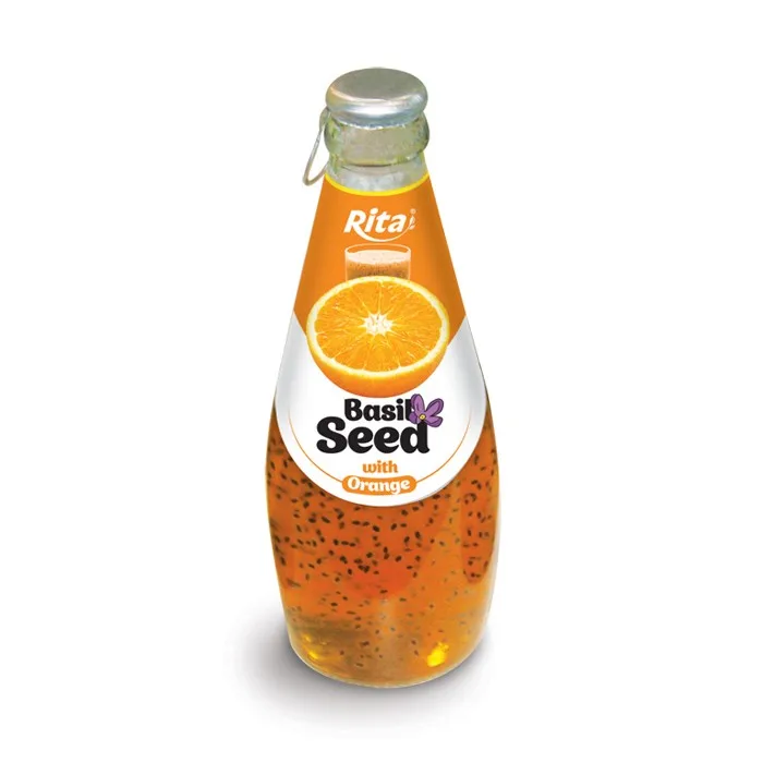 Natural Basil Seed and Fresh Fruit Juice Mixed Flavor Tropical Manufacture Custom Made OEM /Rita  Basil Seed Drink