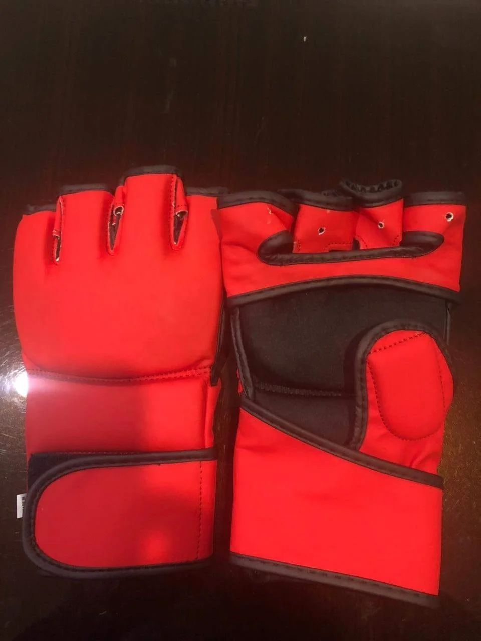 Custom made Professional winning MMA  Half Finger Boxing Gloves Training and Fighting High Quality PU and Cowhide Leather Gloves