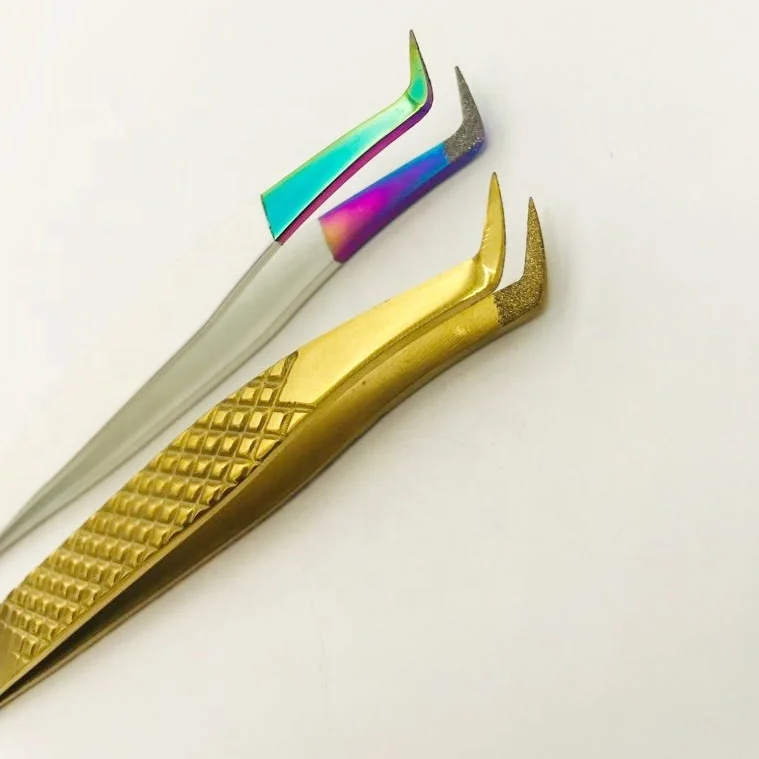 Lash Tweezers Diamond Dust Tips Tweezers Sustainable Custom Tweezer For Eyelash Extension Private Label Custom Packing