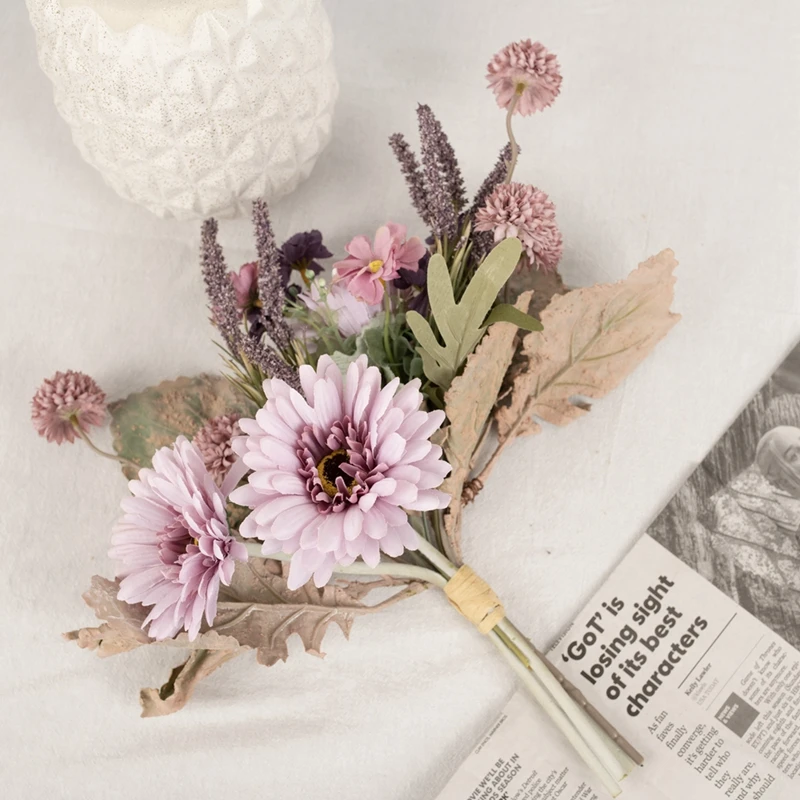 CF01013 высококачественный букет искусственных цветов гербера Одуванчик хризантемы подарок на день Святого Валентина