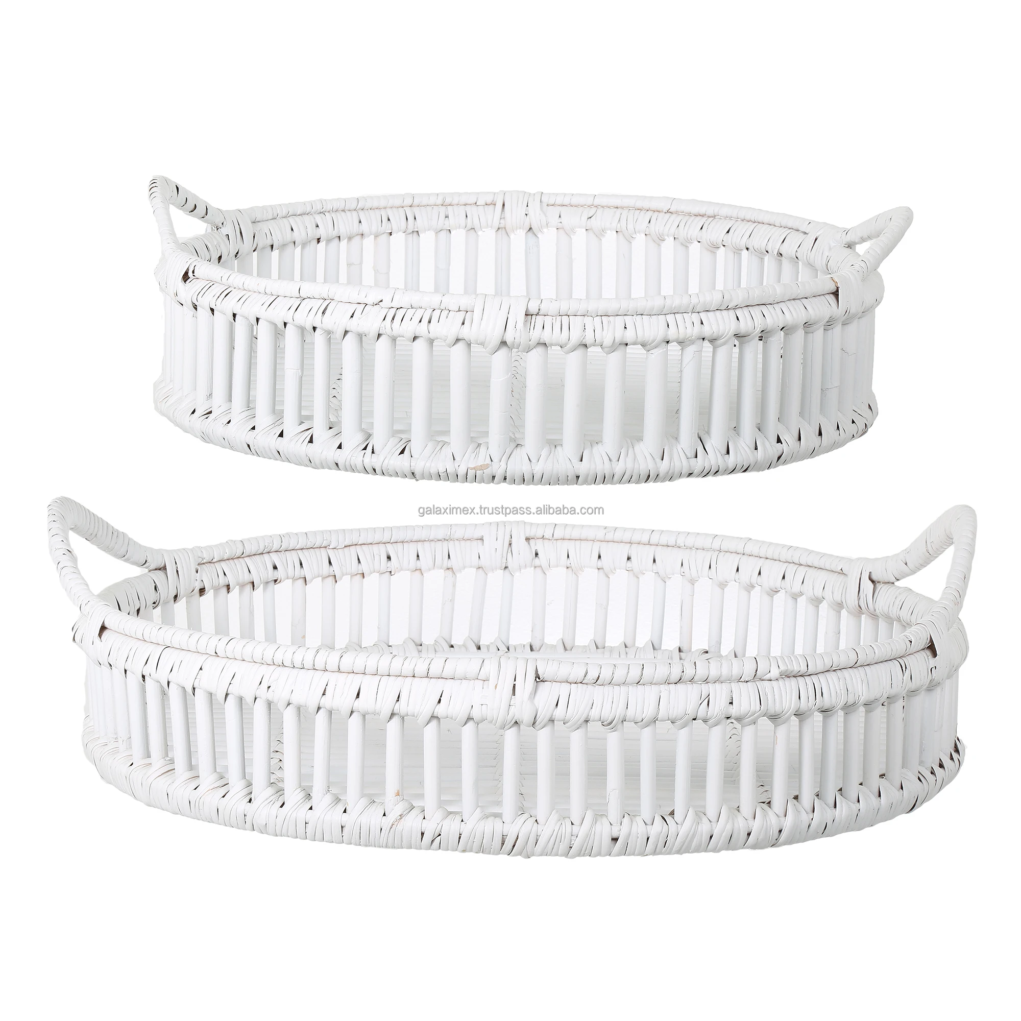 Rattan Basket Fruit Breakfast Bread Hotel Woven Handcraft Wicker Food Serving Tray