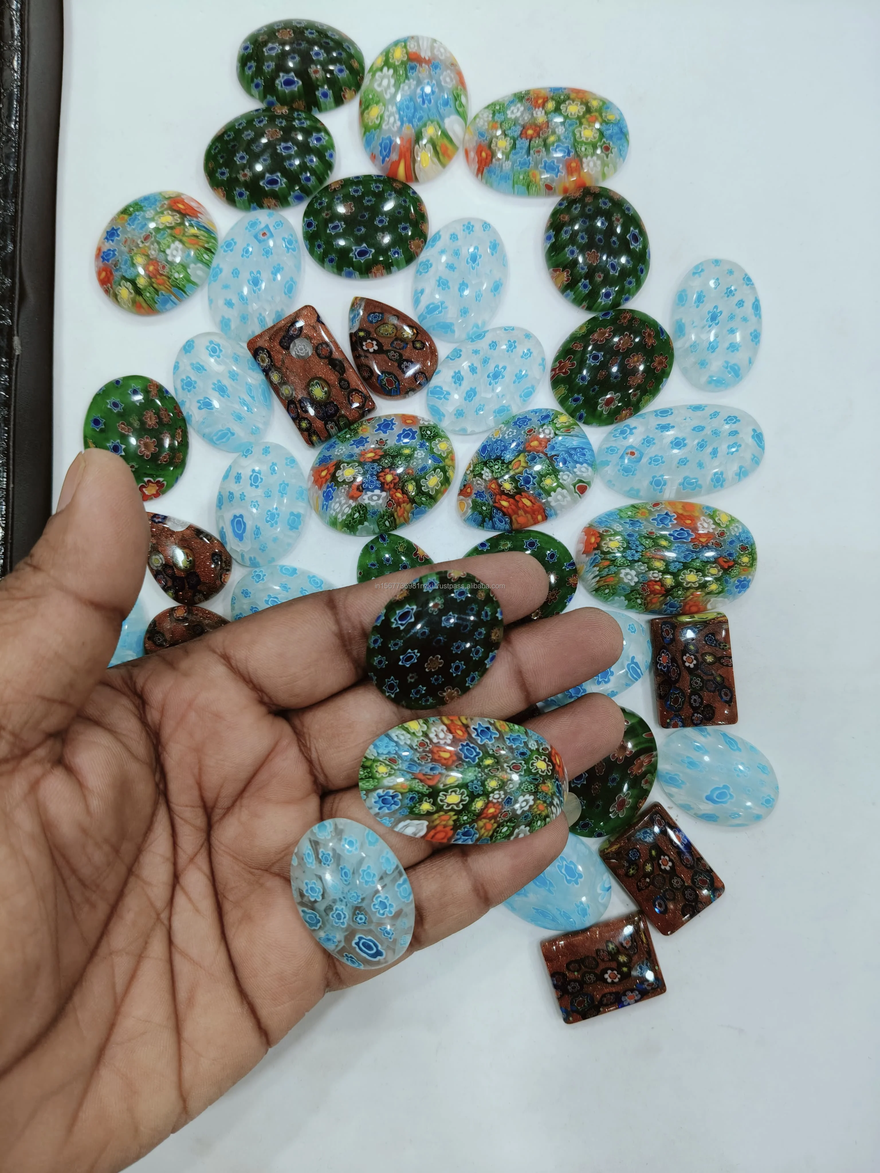 Colorful Jewelry Handicraft Glass for Shape and Size Millefiori Glass Cabochon Accessories Hand Made Making Loose Gemstone