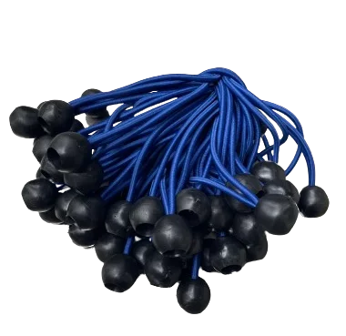 Heavy Duty 50 Pack Ball Bungee Cords 6 Inch 4mm Latex and PP Many Colors Canopy Tarp Tie with Ball Fasteners