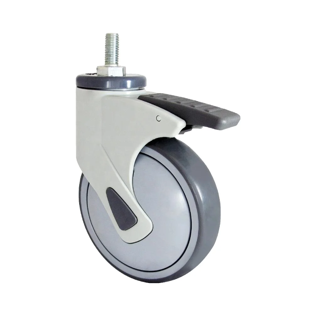 CCE Caster 125mm Rubber M12 Thread Medical Bed Caster Wheels