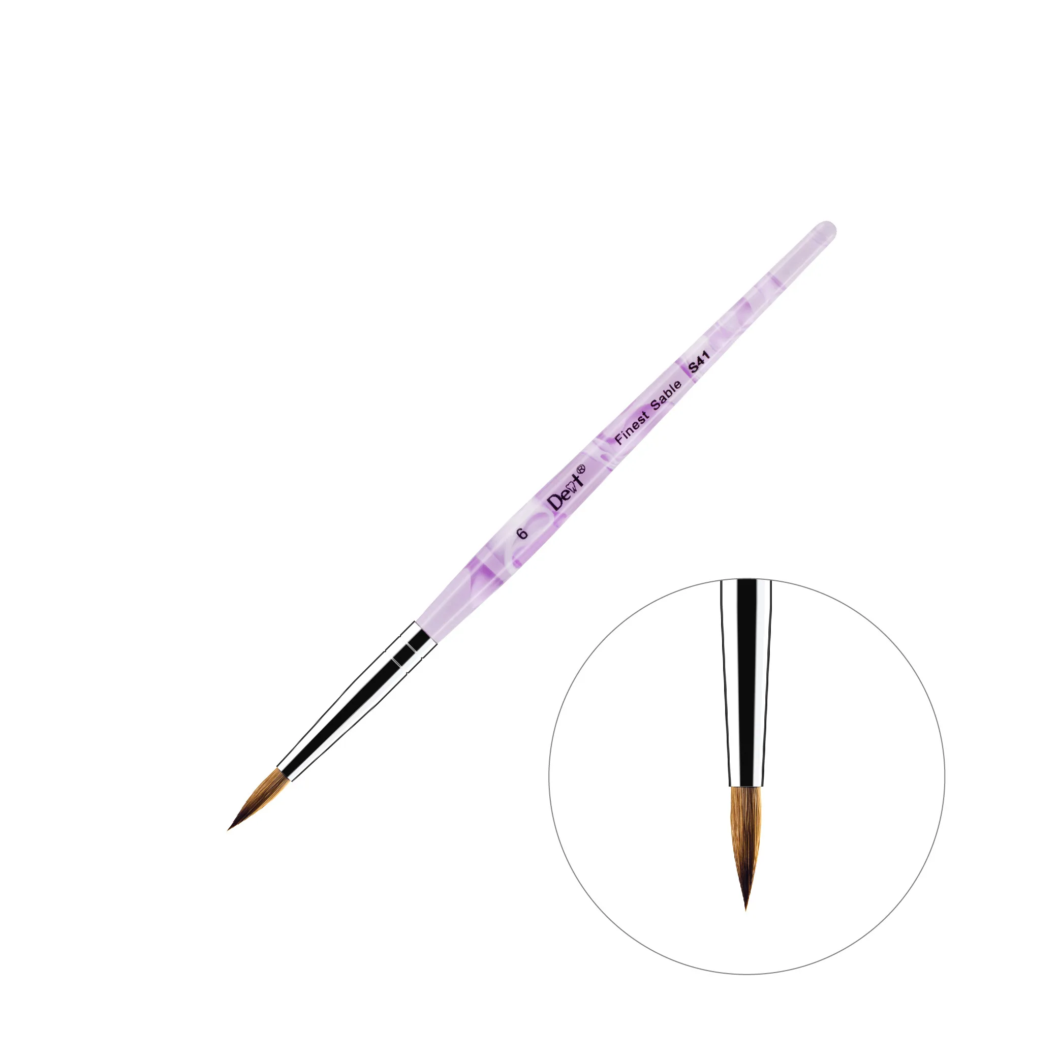 Kolinsky Purple Resin Handle Dental Round Brush Sable Ceramic