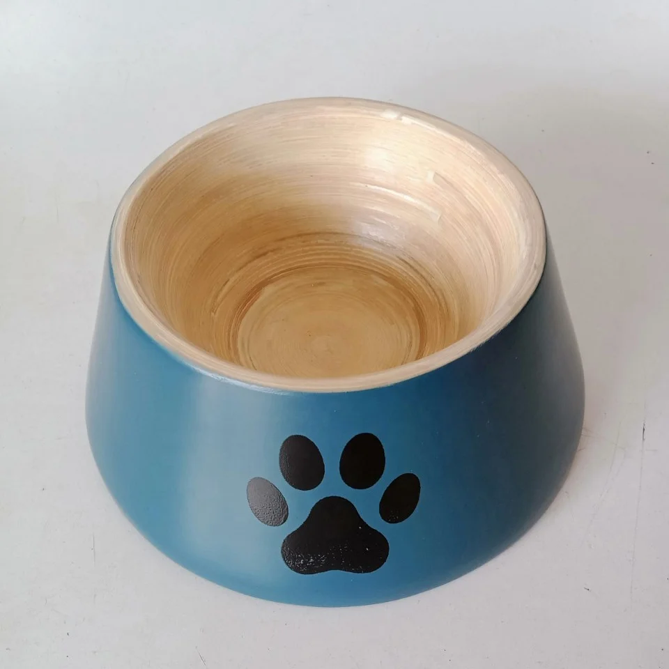 Top choice lovely eco-friendly handmade spun bamboo bowl for pets from Viet Nam