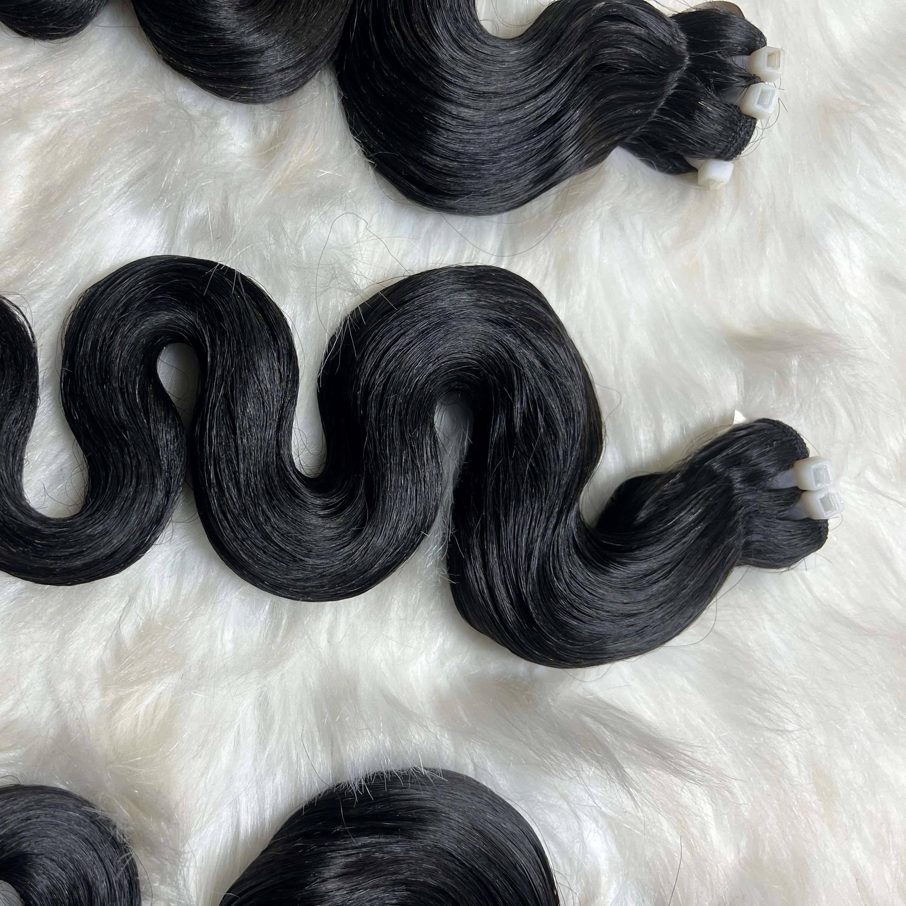 10A Standard Virgin Brazilian Full Cuticle Aligned aw Hair Black Body Wave Weft Machine Double Drawn Bundle From Qhair