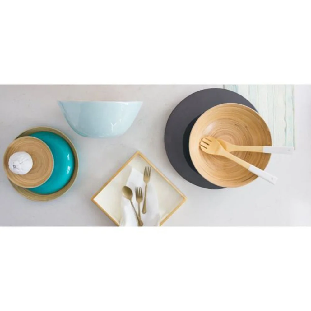 2020 High Quality Square Bamboo Serving Tray with Handle Custom Size Eco-Friendly Rattan Food Tray