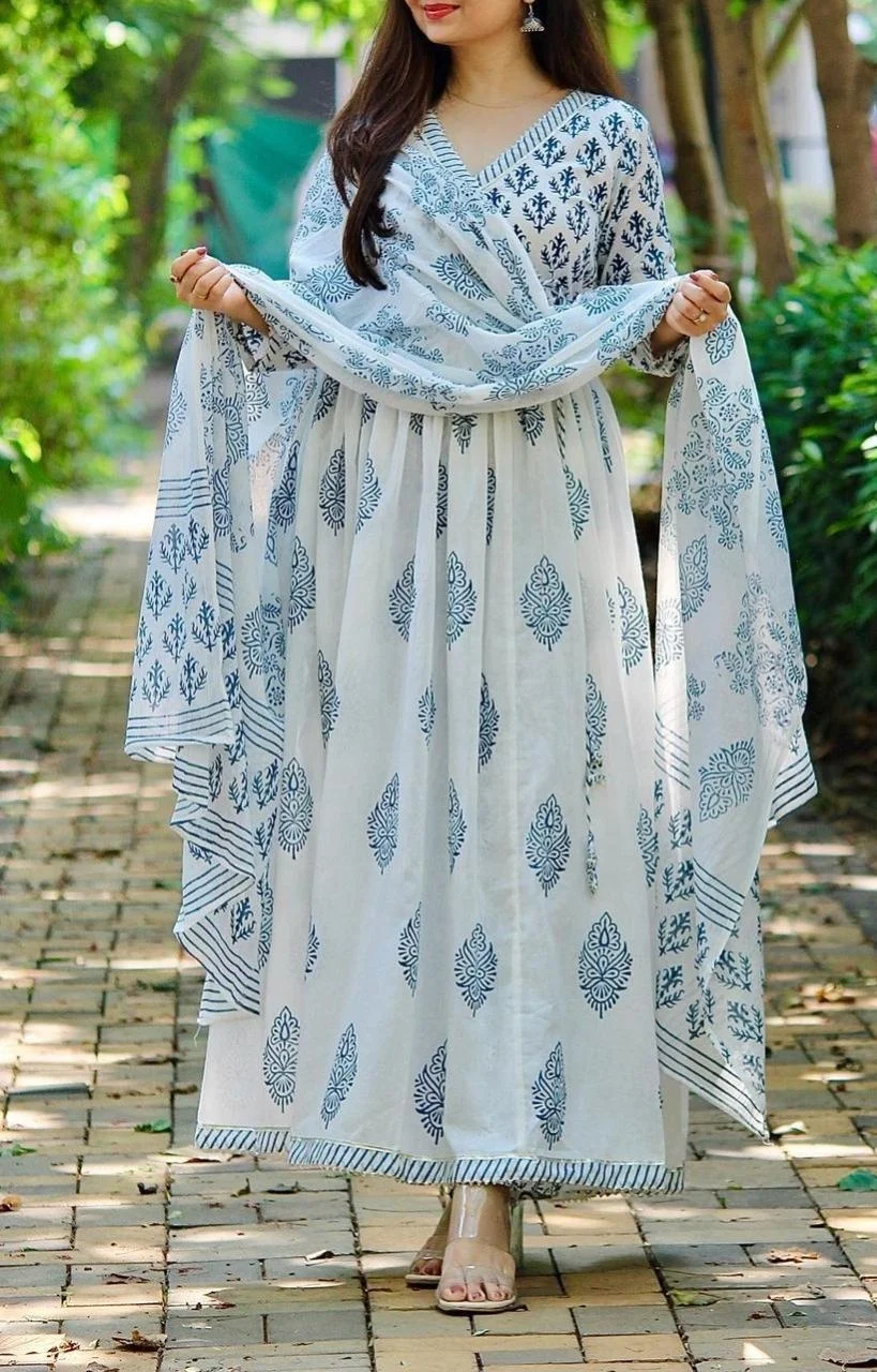 Новый дизайнерский хлопковый костюм Kurti с принтом дупатта для всех случаев свадебная одежда индийские