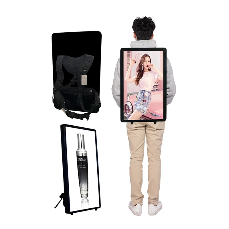 Advertising Walking Backpack Poster LCD Human Billboard