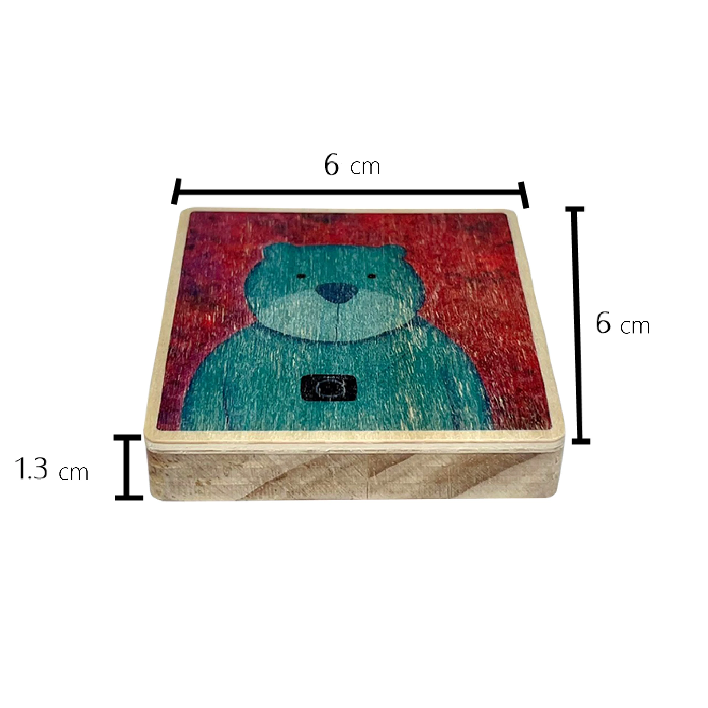 Wood Block Portable Mirror Mobile Phone Holder Stand Cat Green for Phone Accessories