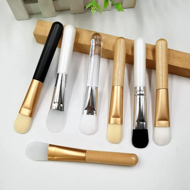 Mud Short Handle Custom Brand Applicator Mask Brush Soft Vegan Bristle Cosmetic Facial Mask Brush Foundation Brush 11cm 12cm