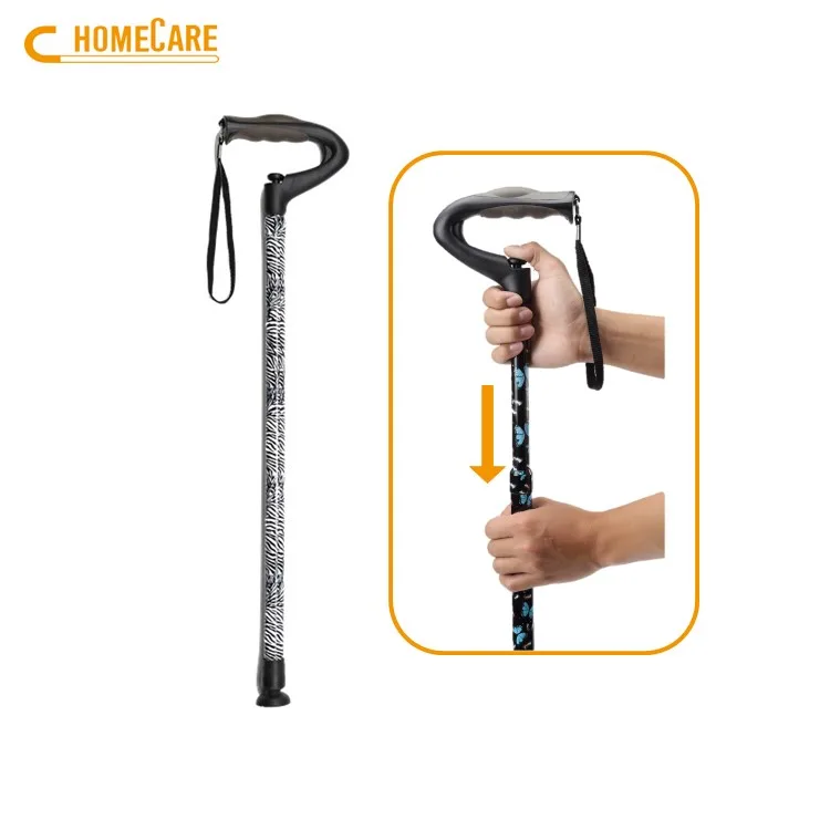 Taiwan OEM Patent One Pushbutton Walking Cane Aluminum Trusty Handy Walking Stick Cane for Seniors