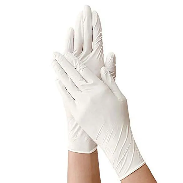 Latex White Powder Free Low Moq Disposable Certificates Latex Gloves Non Sterile Food Grade Latex Exam Gloves