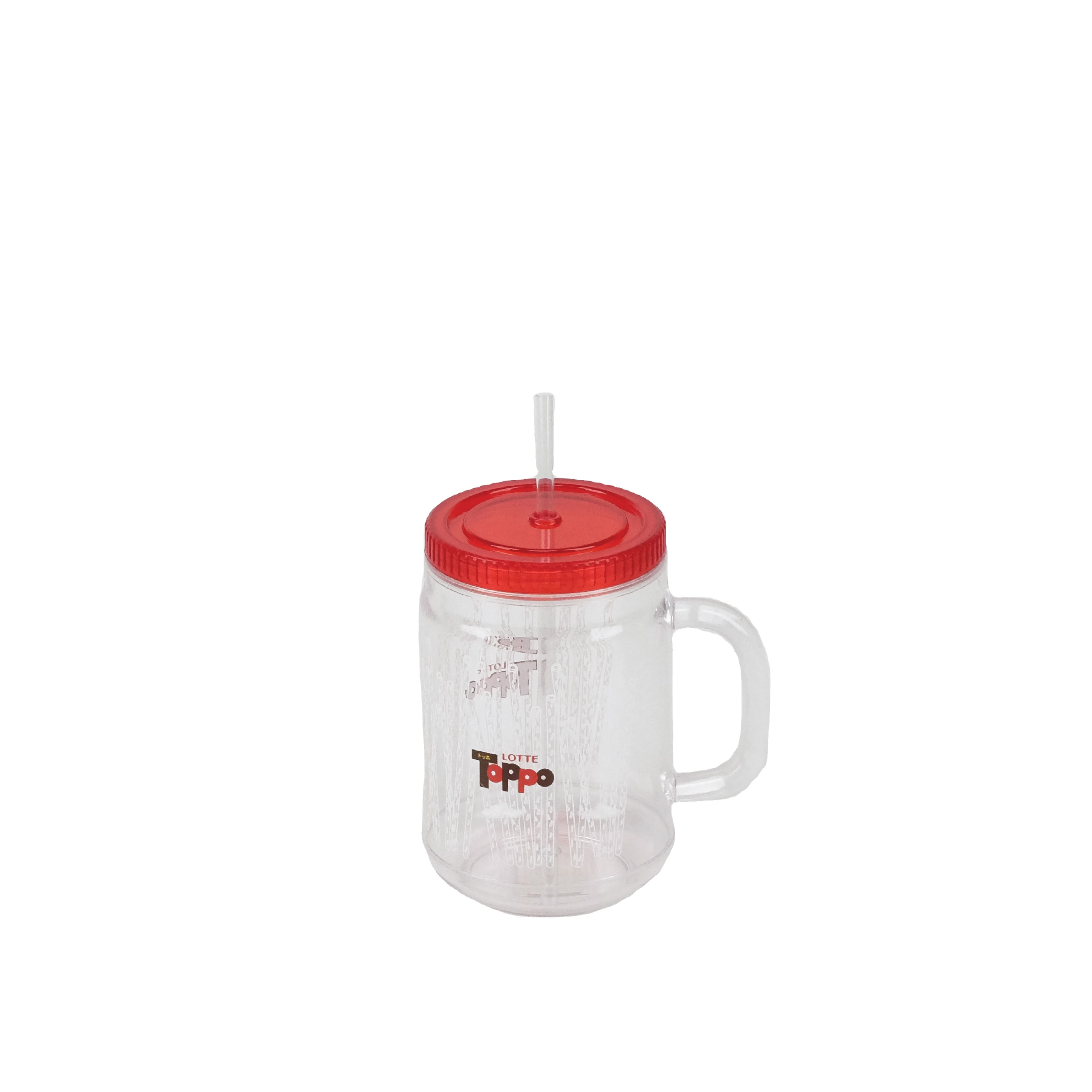 Promotion gift items with logo Drinking cup with straw water juice mug tumbler premium plastic Thailand manufacturer exporter
